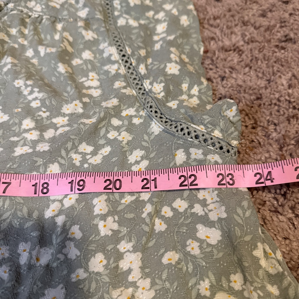 Women's Buffalo David Bitton Blouse XL Green Floral - Picture 3 of 8